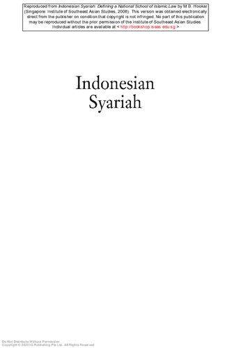 Indonesian syariah : defining a national school of Islamic law