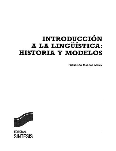 Introducción a la lingüística: historia y modelos