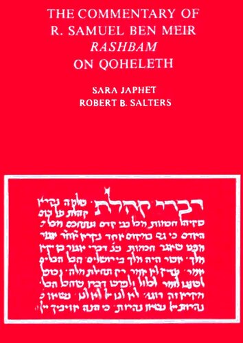 The Commentary of R. Samuel Ben Meir, Rashbam, on Qoheleth