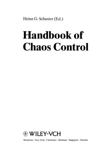 Handbook of Chaos Control