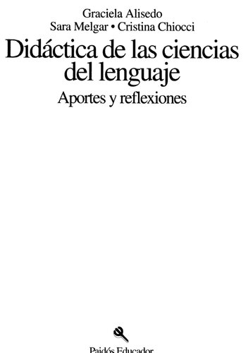 Didáctica de las ciencias del lenguaje: aportes y reflexiones