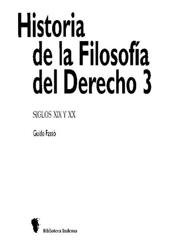 Historia de la Filosofía del Derecho 3: Siglos XIX y XX