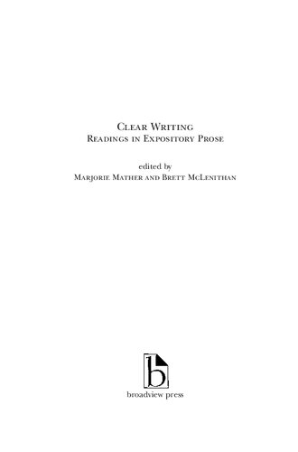 Clear Writing: Readings in Expository Prose