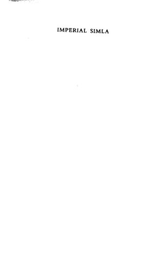 Imperial Simla : The Political Culture of the Raj