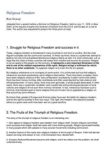 Religious Freedom