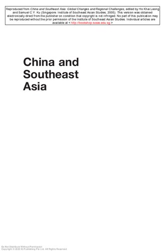 China and Southeast Asia : global changes and regional challenges