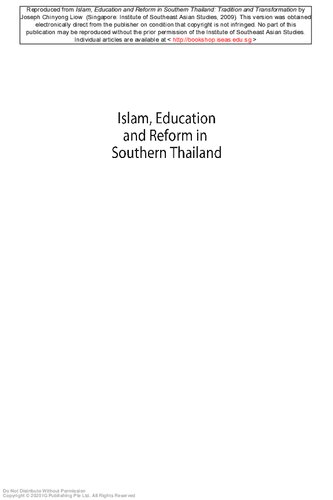 Islam, education and reform in Southern Thailand : tradition et transformation