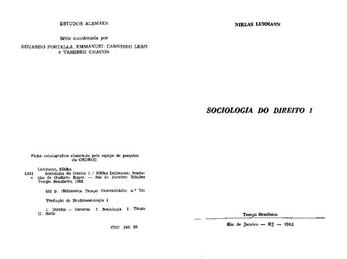 Sociologia do Direito I