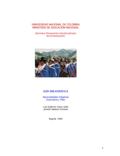 Nacionalidades indígenas Guambina y Páez. Guía bibliográfica