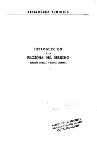 Introducción a la filosofía del derecho: derecho natural y justicia material
