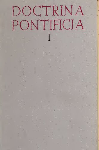 Doctrina pontificia 1: Documentos bíblicos