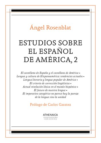 Estudios sobre el español de América, 2
