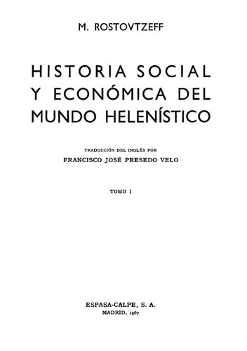 Historia Social Y Economica Del Mundo Helenistico