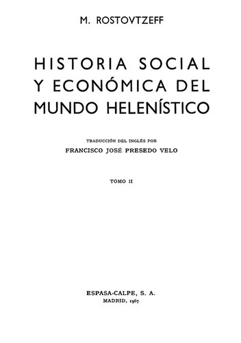 Historia Social Y Economica Del Mundo Helenistico