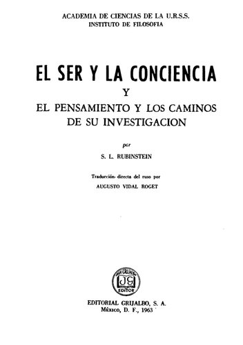 El Ser Y La Conciencia