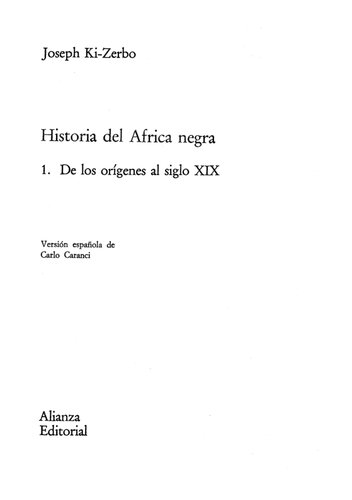 Historia Del Africa Negra I
