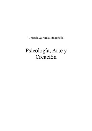 Psicología, Arte y Creación