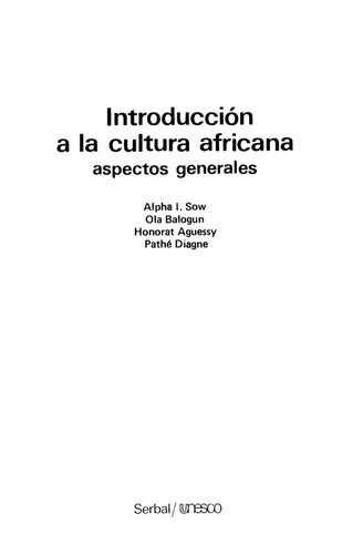 Introducció a la cultura africana: aspectos generales; Introduction to African culture; Vol.:1; 1979