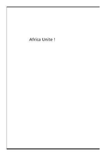 Africa Unite ! Une histoire du panafricanisme