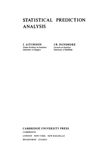 Statistical prediction analysis