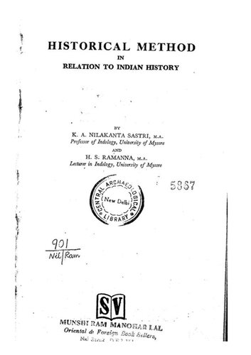Historical Method in Relation to Indian History