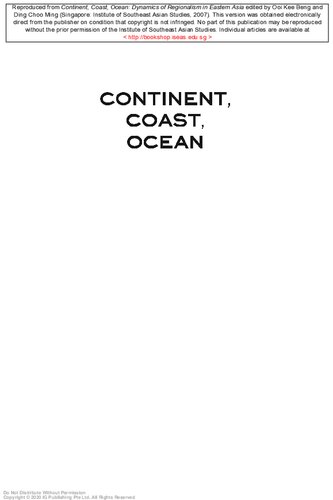 Continent, coast, ocean : dynamics of regionalism in eastern Asia