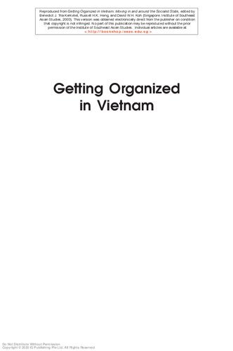 Getting organized in Vietnam : moving in and around the socialist state