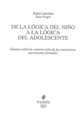 De La Logica Del Niño A La Logica Del Adolescente