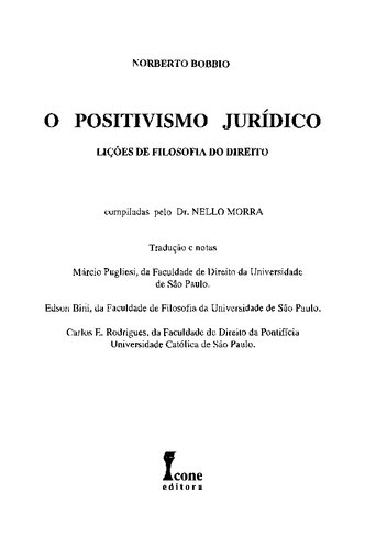 O positivismo jurídico: lições de filosofia do direito