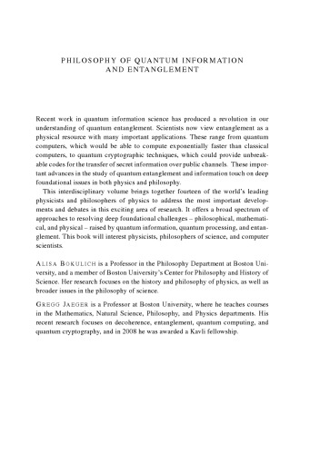 Philosophy of Quantum Information and Entanglement