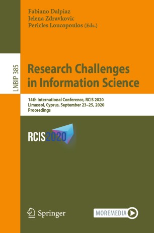 Research Challenges in Information Science: 14th International Conference, RCIS 2020, Limassol, Cyprus, September 23–25, 2020, Proceedings
