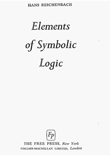 Elements of Symbolic Logic