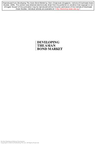 Developing the Asian bond market