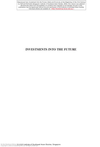 Investments into the future : state and economy at the beginning of the 21st century