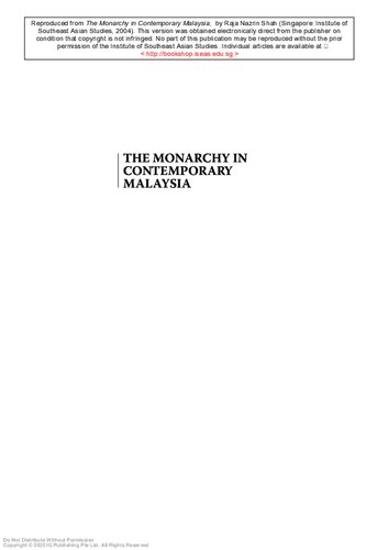 The monarchy in contemporary Malaysia