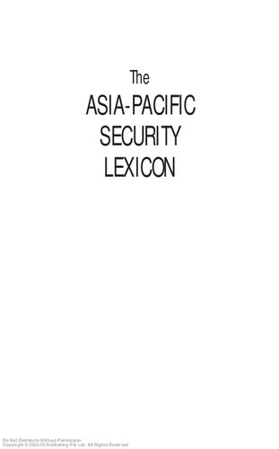 The Asia-Pacific security lexicon