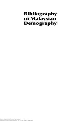 Bibliography of Malaysian demography