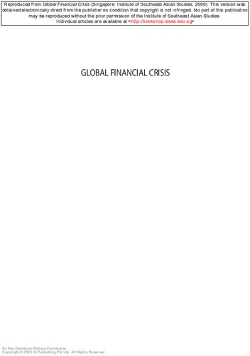 Global financial crisis : implications for ASEAN.