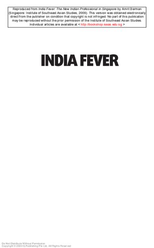 India fever : the new Indian professional in Singapore.
