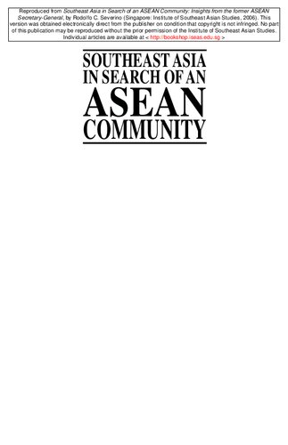 Southeast Asia in Search of an ASEAN Community