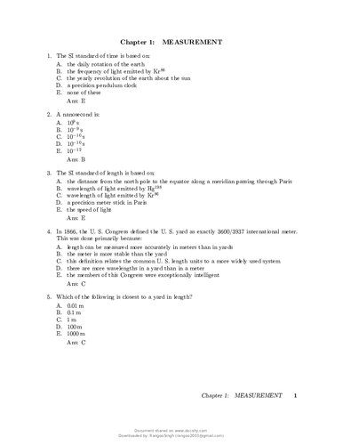 UNCOMPLETE VERSION Fundamentals of Physics Question Bank