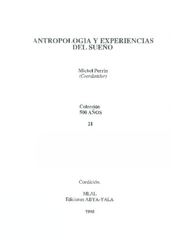 Antropologias Y Experiencias Del Sueño