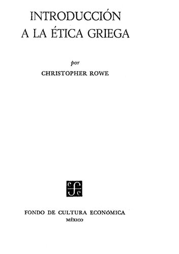 Introduccion A La Etica Griega