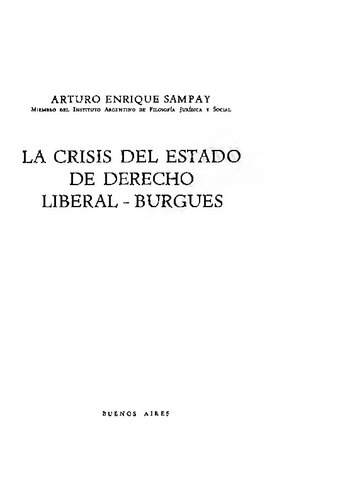 La Crisis Del Estado De Derecho Liberal Burgues