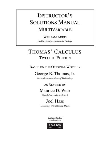 Solucionario Calculo Varias Variables, 12va Edició