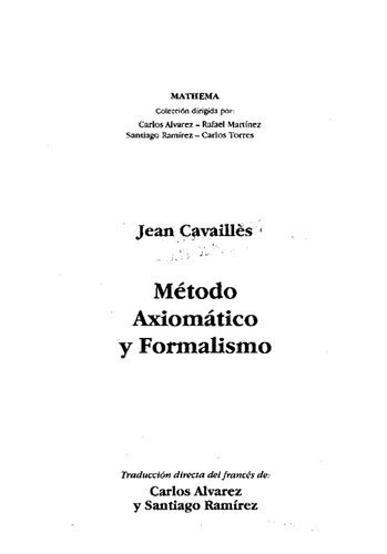 Metodo Axiomatico Y Formalismo