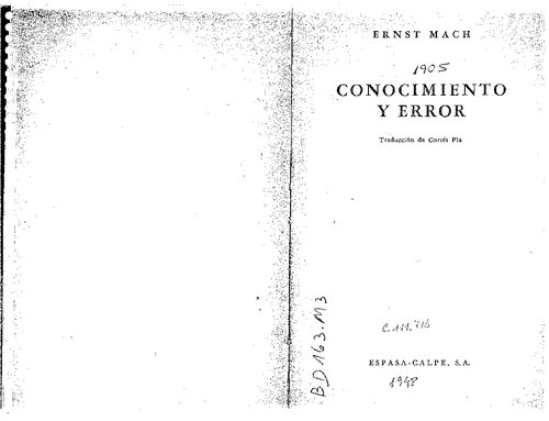 Conocimiento Y Error