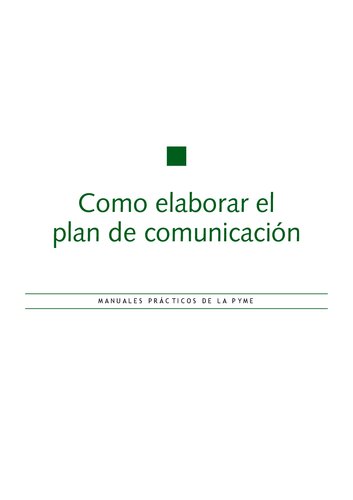 Como Elaborar El Plan De Comunicacion