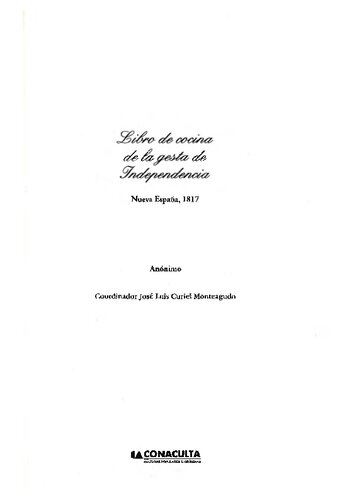 Libro De Cocina De La Gesta De La Independencia