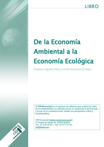 De La Economia Ambiental A La Economia Ecologica